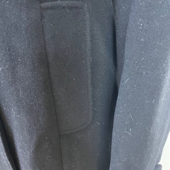 Cole Haan Womens Black Wool Blend Button-Up Long Coat Size 8 - Picture 6 of 10